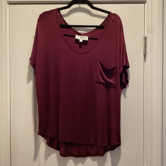 Burgundy Loose Top - Picture 2 of 4
